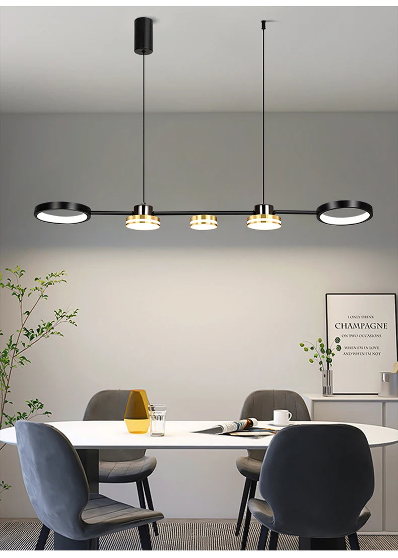 Pendant Lights Hanging Lamp Modern Table LED Long Linear Chandelier Kitchen Island Lighting For Dining Living Room Office Light