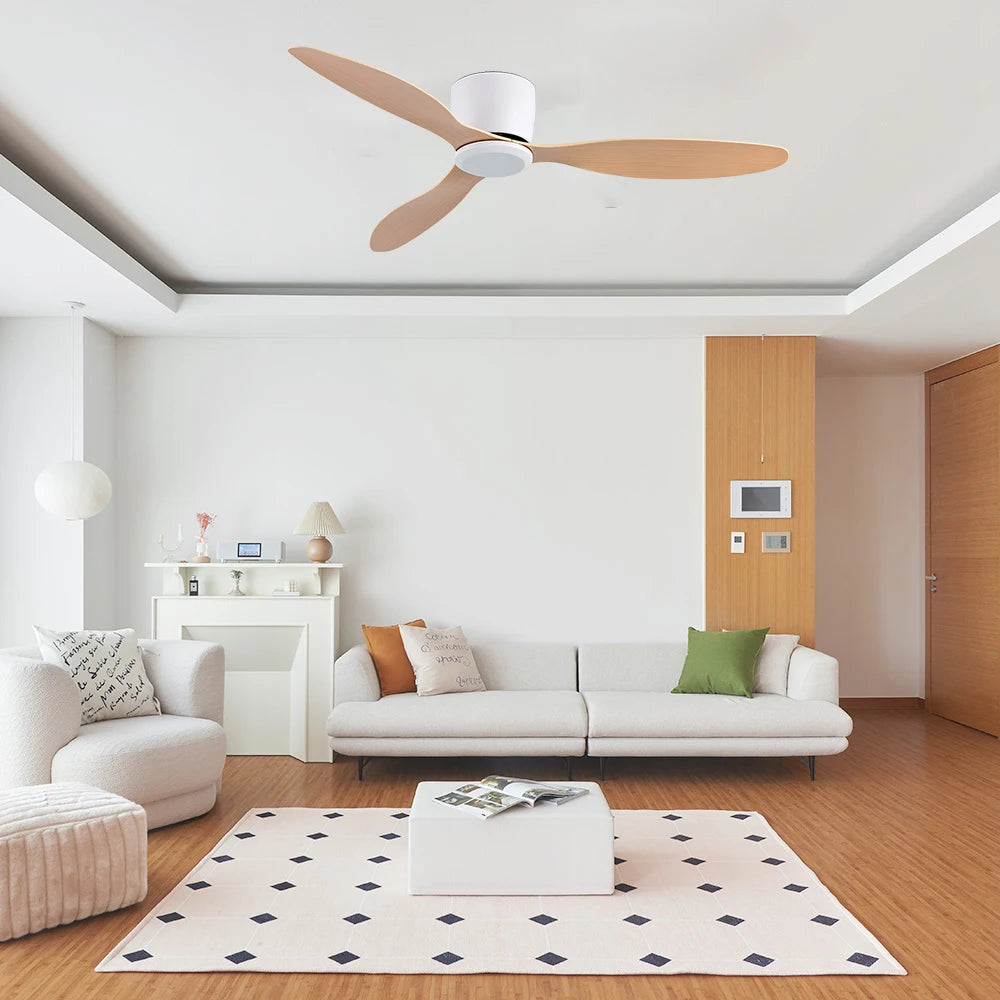 Jelena 42 52 Inch Smart Ceiling Fan No Light DC Motor Cooling Fans Lamp Low Floor Ceiling Fan with Remote Control Electric fan