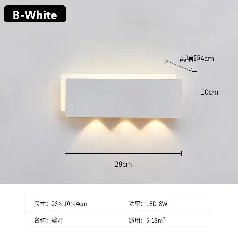Nordic minimalist creative personality long strip wall lamp modern simple living room aisle bedroom bedside lamp background wall