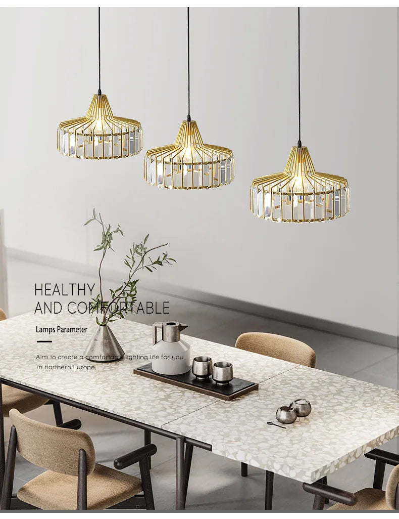 Modern K9 Crystal Pendant Light Led Ceiling Lamp Living Dining Room Nordic Chandelier Aisle Decor Balcony Corridor Fixture Lumi