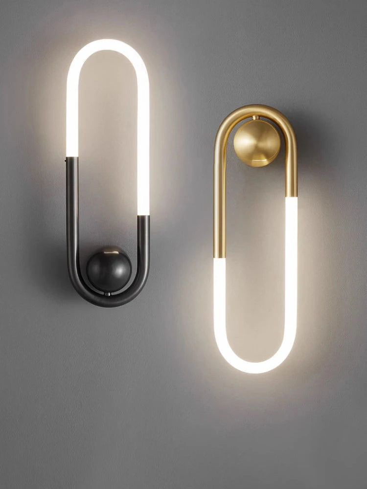 Minimalist U-shaped Wall lamp Modern designer Creative Study Living room Bedroom Background Wall light Bedhead