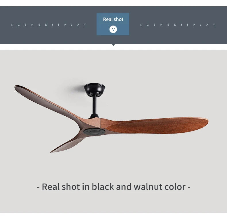 42/52 Inch Nordic LED Ceiling Light Restaurant Living Room Home Remote Control DC Silent Industrial Retro Electric Fan