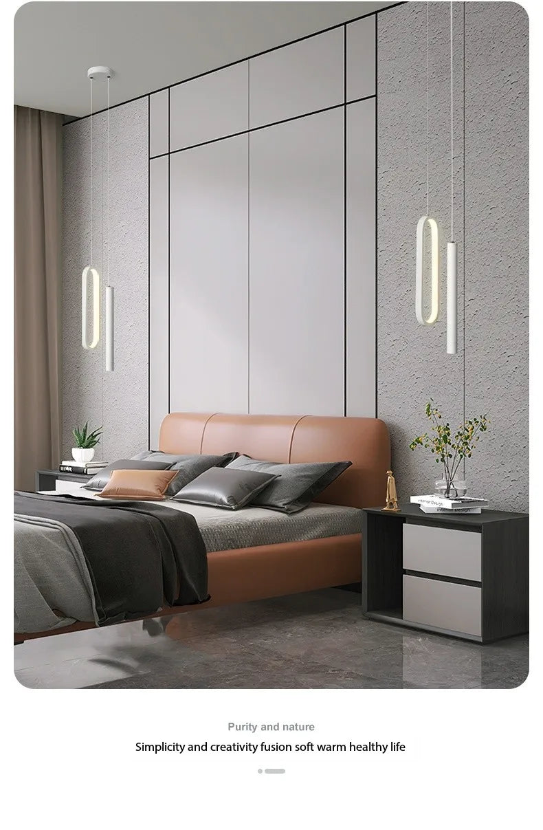 Nordic Lustre Minimalist LED Chandelier Pendant Lights Living Bedroom Bedside Long Line Lights suspensions luminaire Home lamps