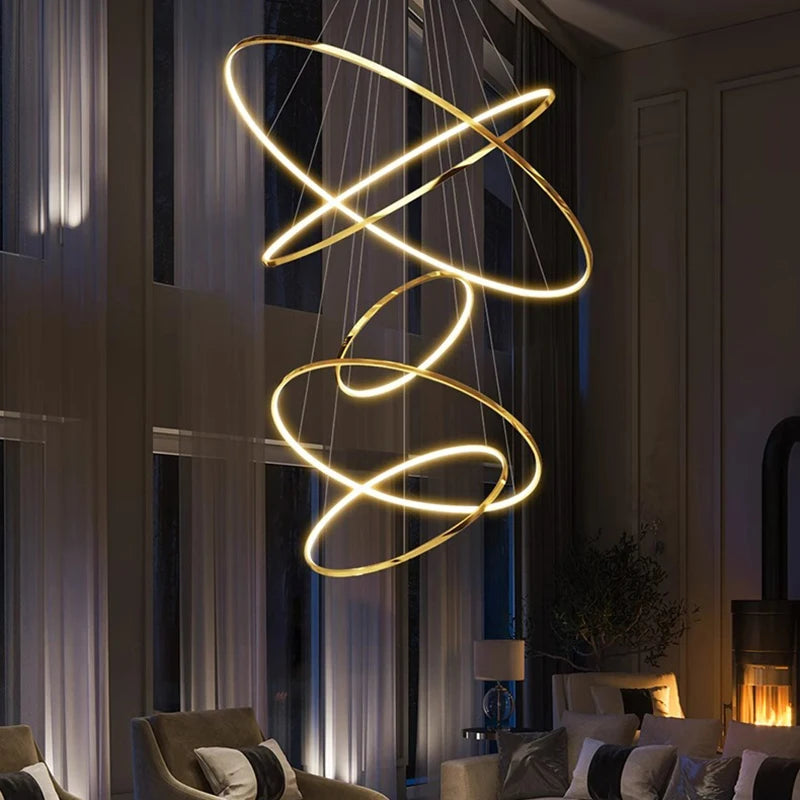 Modern home decor led lights pendant light lamps forstaircase Chandeliers for living room hanging light indoor lighting