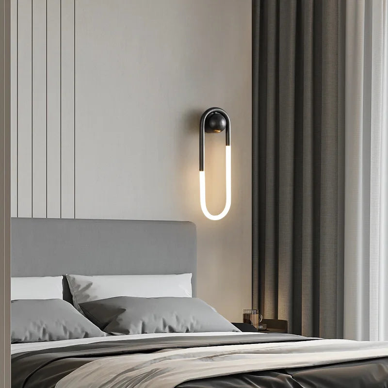 Minimalist U-shaped Wall lamp Modern designer Creative Study Living room Bedroom Background Wall light Bedhead