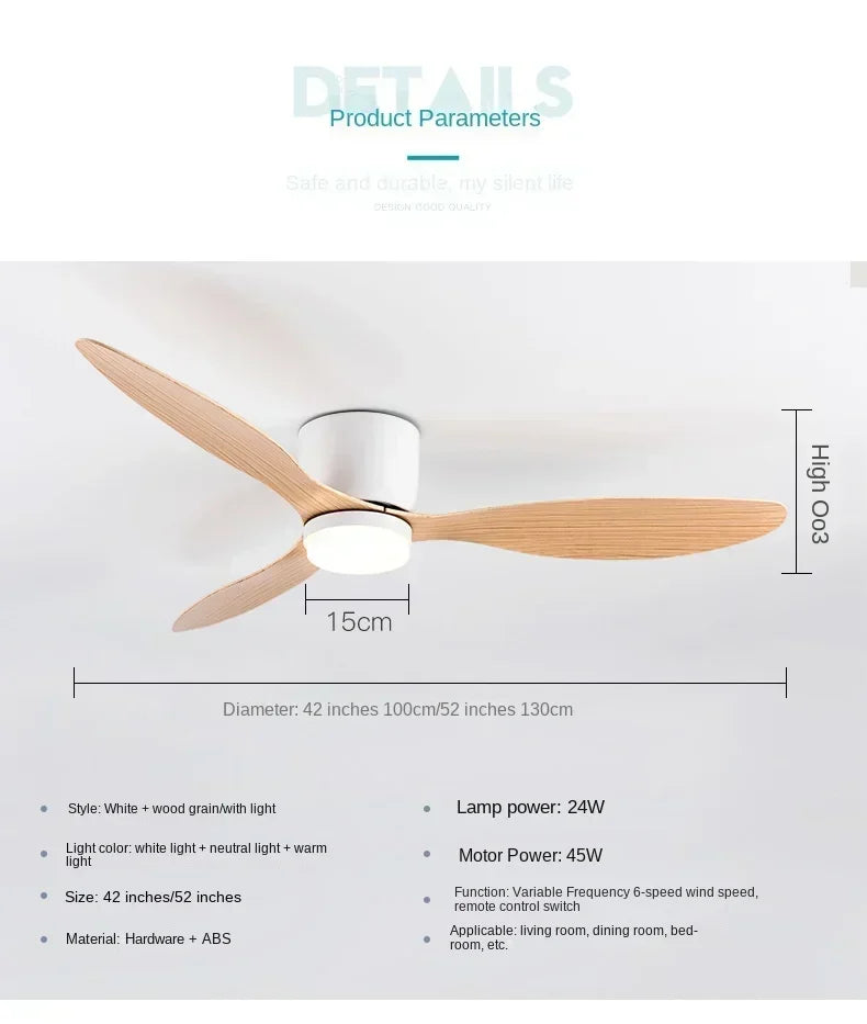 Modern LED Ceiling Fan Lights, Low Floor Decorative Lights with Remote Control, Home Lighting with Fans in Bedrooms and Homes