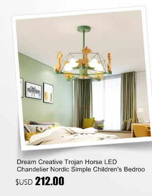 Nordic Style Personalized Macaron Ins Chandelier Bedroom Ceiling Decoration Lamp Modern Minimalist Wood Art Living Room Led Lamp