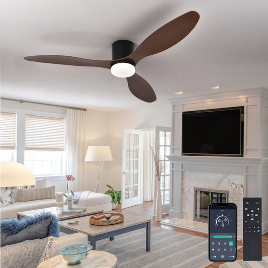 52 Inch Low Profile Ceiling Fan with Light Remote Control for Indoor And Covered Outdoor Use Made in China