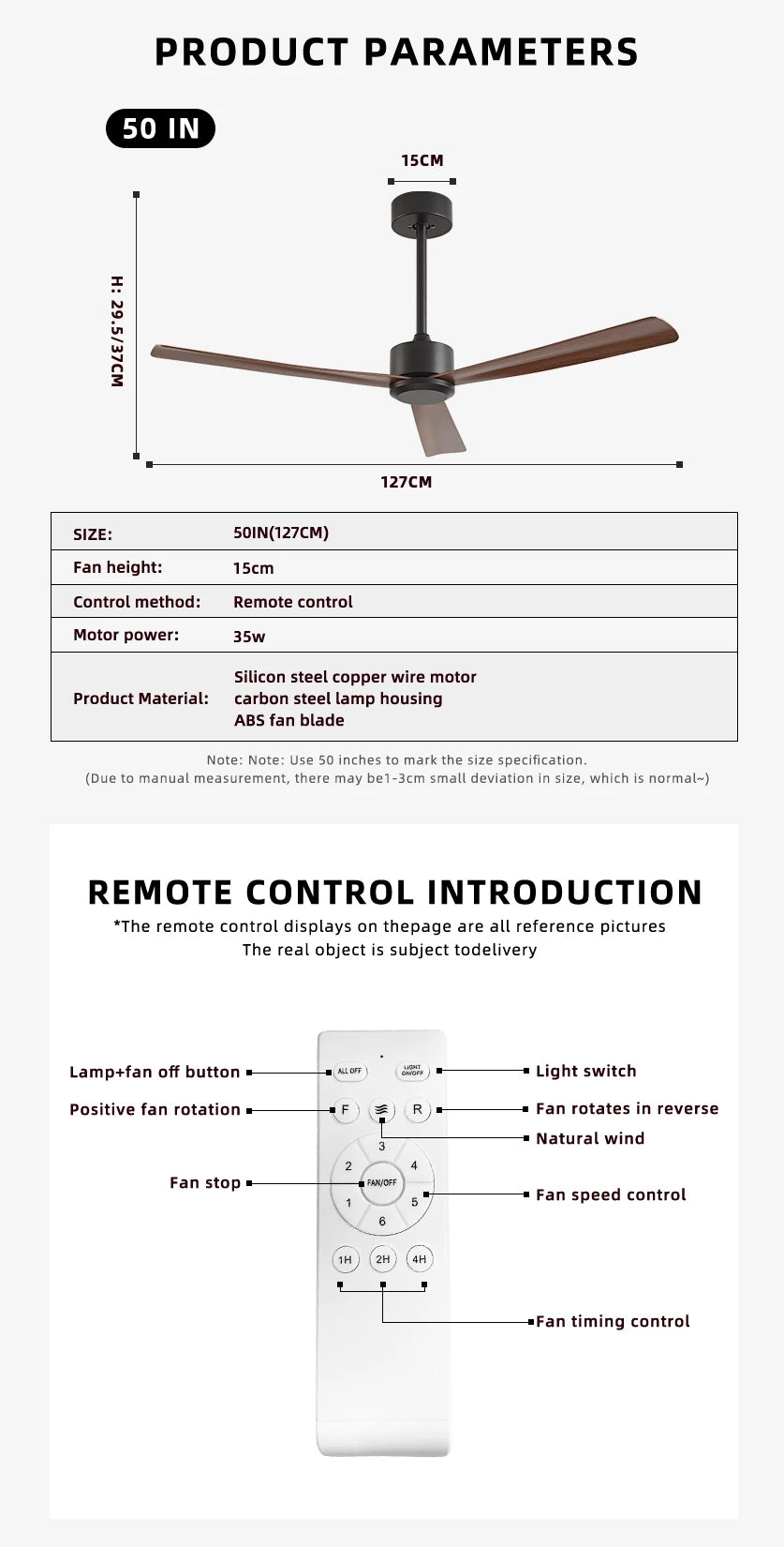 50 Inch Inverter Ceiling Fan: 6 - Speed Remote, Silent, Energy - Saving for Living & Dining Rooms, Boasting Sleek Modern Design