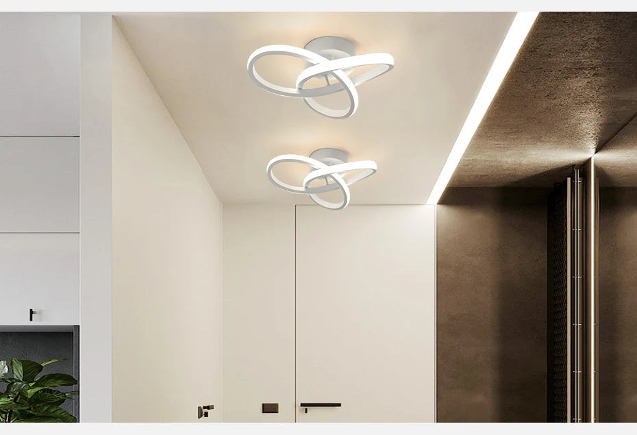 Household LED Chandelier Three Colors Lamp Modern Style Ceiling Lamp Bedroom Light Surface Installation 220v Dining Room Lamp