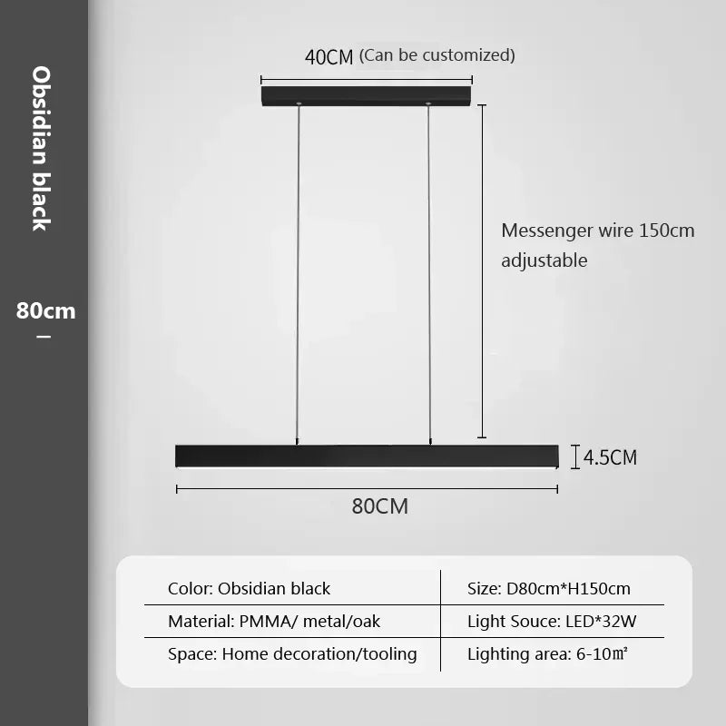 Modern LED Pendant Light For Living Dining Room Restaurant Office Long Simple Chandelier Home Deco Lighting Fixture Hanging Lamp
