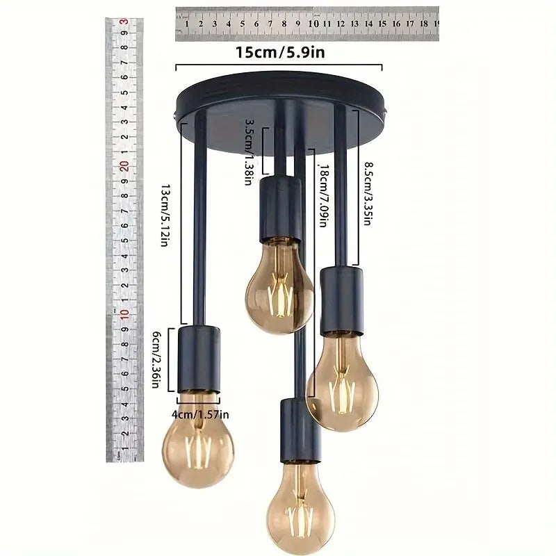 1Pc modern minimalist E27 bulb base ceiling light, bedroom, kitchen, hallway, balcony lighting fixture (without bulb)
