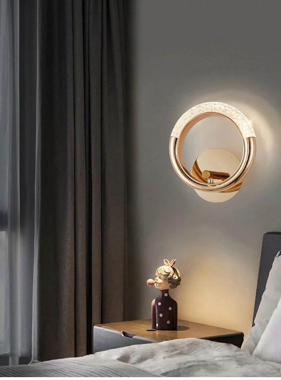 Modern Crystal Wall Lights Indoor Lighting Round/Oval LED Wall Lamp Home Decor for Kitchen Bedroom Living Room Creative Sconce