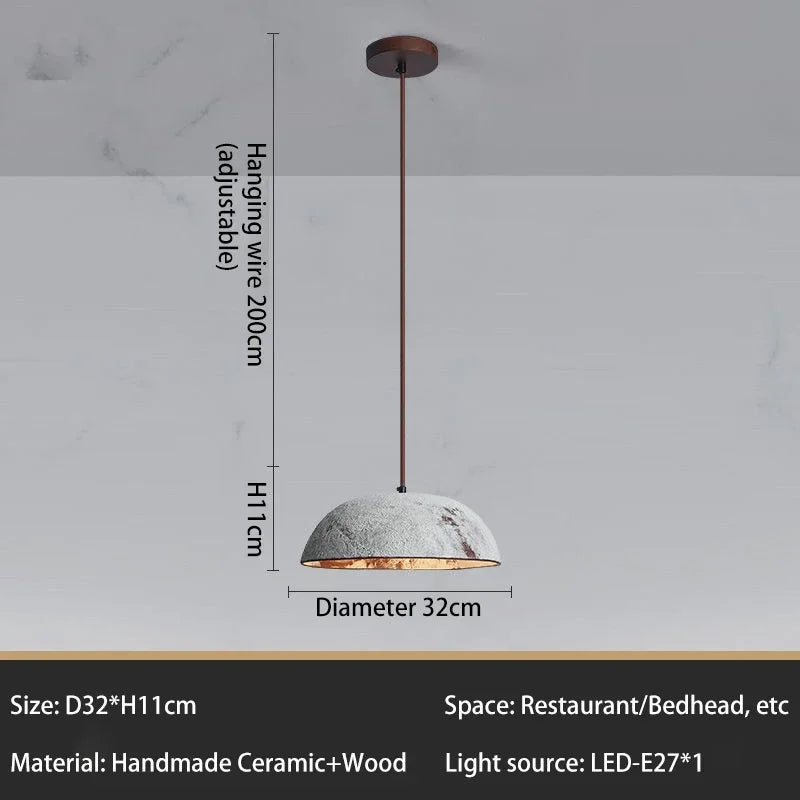 Classical Ceramic Pendant Light Coffee Shop Light Shop Lighting Tea Room Bar Table Lamp Retro LED Wooden Small Chandelier