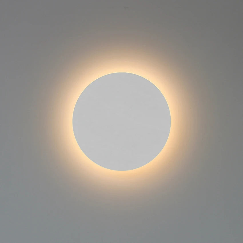 Modern Round Wall Lamp 15cm/20cm LED Black/White/Gold Aluminum Acrylic Light Fixture Easy Install for Living Room Bedroom ﻿