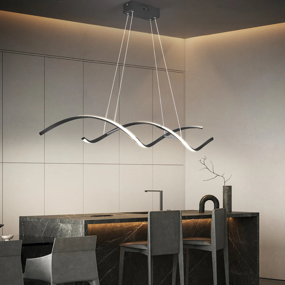 Modern LED Chandelier For Living Room Dining Room Bar Kitchen Room Work Smart Home Alexa Google RC Hanging Chandelier Fixtures