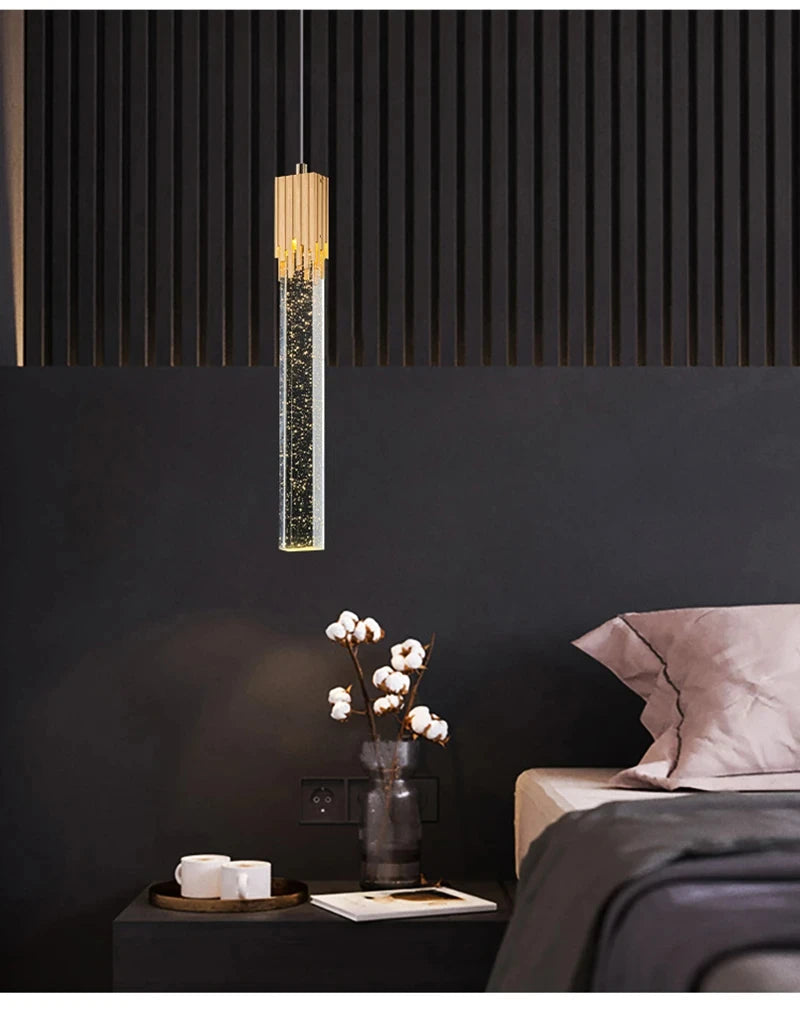 Nordic Crystal Pendant Lights LED Ceiling Lamp Bedside Hanging Lighting for Living Room Kitchen Bedroom Ceiling Home Decor