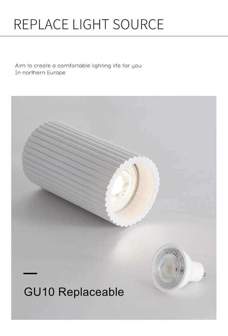 Minimalist Nordic Cylindrical Downlight Surface Mounted Resin Ceiling Lamp GU10 Grid Spotlight Corridor Living Room Home Decor