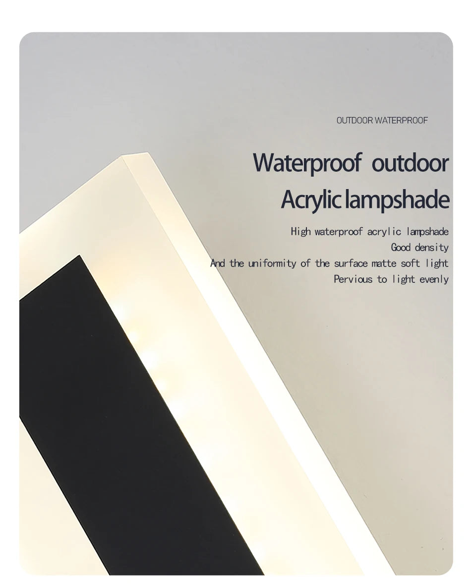 Outdoor IP65 waterproof Long strip lamp, simple LED wall light suitable for courtyard, villa, gate, garden outdoor decoration