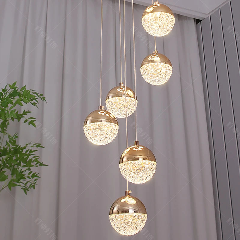 Modern home decor led lights pendant light lamps forstaircase Chandeliers for living room hanging light indoor lighting