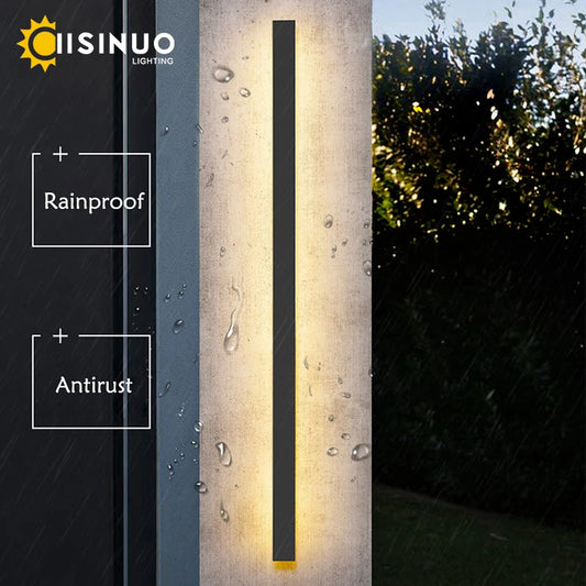 Waterproof outdoor wall lamp LED Long Linear lighting IP65 Aluminum for Garden Garage porch Sconces Fixtures 110V 220V Luminaire