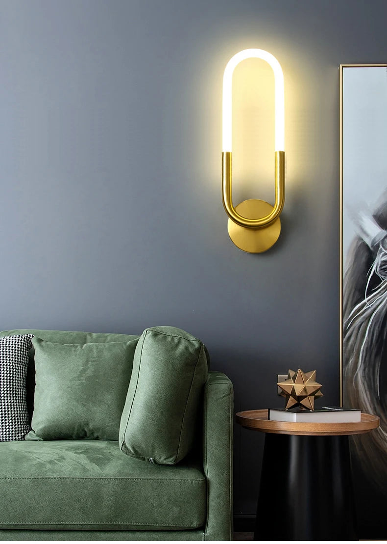 Minimalist U-shaped Wall lamp Modern designer Creative Study Living room Bedroom Background Wall light Bedhead