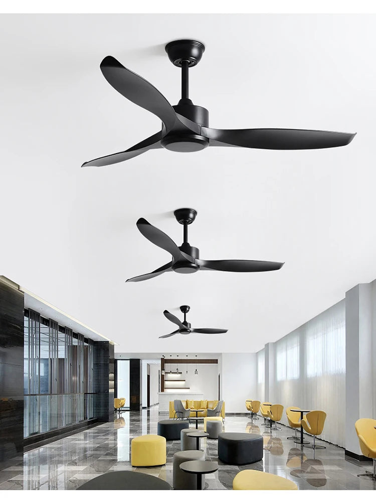 Modern Simple 42 /52 Inch Pure Copper DC Motor Remote Control ABS Blade Led Ceiling Fan With Light Restaurant Fan