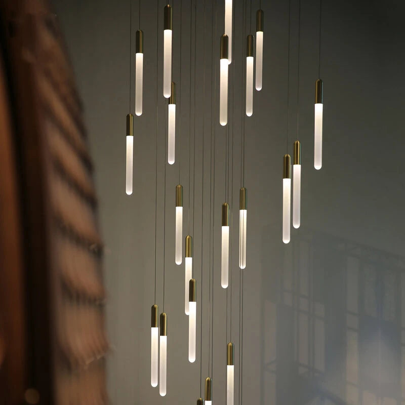 Bar Chandelier Modern Living Room Lamp Hanging Lamps Apartment Villa Hotel Penthouse Chandelier Column Staircase Chandelier