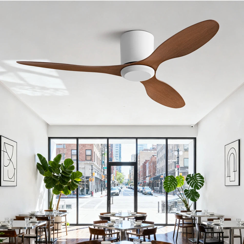 INTELLIGENT Black White Low Floor DC Motor Simple Modern Ceiling Fans Without Light Home Fan Only 17CM high 110-230V