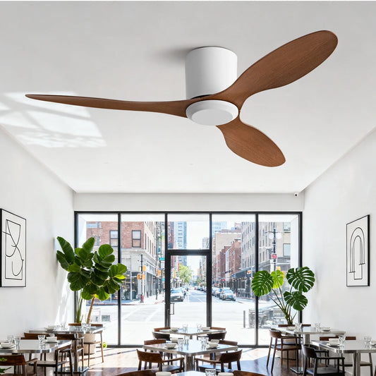 INTELLIGENT Black White Low Floor DC Motor Simple Modern Ceiling Fans Without Light Home Fan Only 17CM high 110-230V