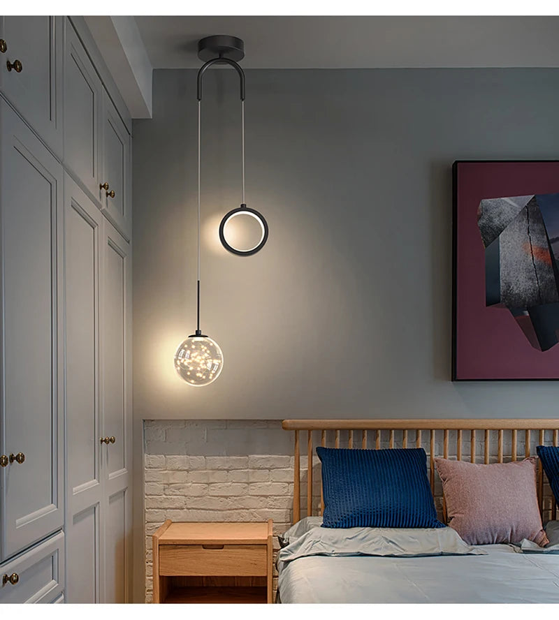 Nordic LED Pendant Light Indoor Lighting Fixture Living Bedroom Bedside Home Decoration Dining Table Hanging Lamps Pendant Lamp