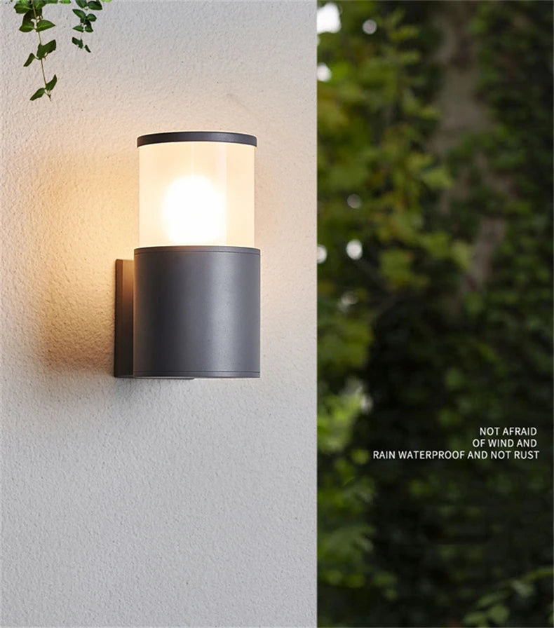 E27 LED Outdoor Wall Lamp Sensor Up Down Glass Aluminum Waterproof Garden Light Corridor Street Exterior Wall Sconce 110V 220V