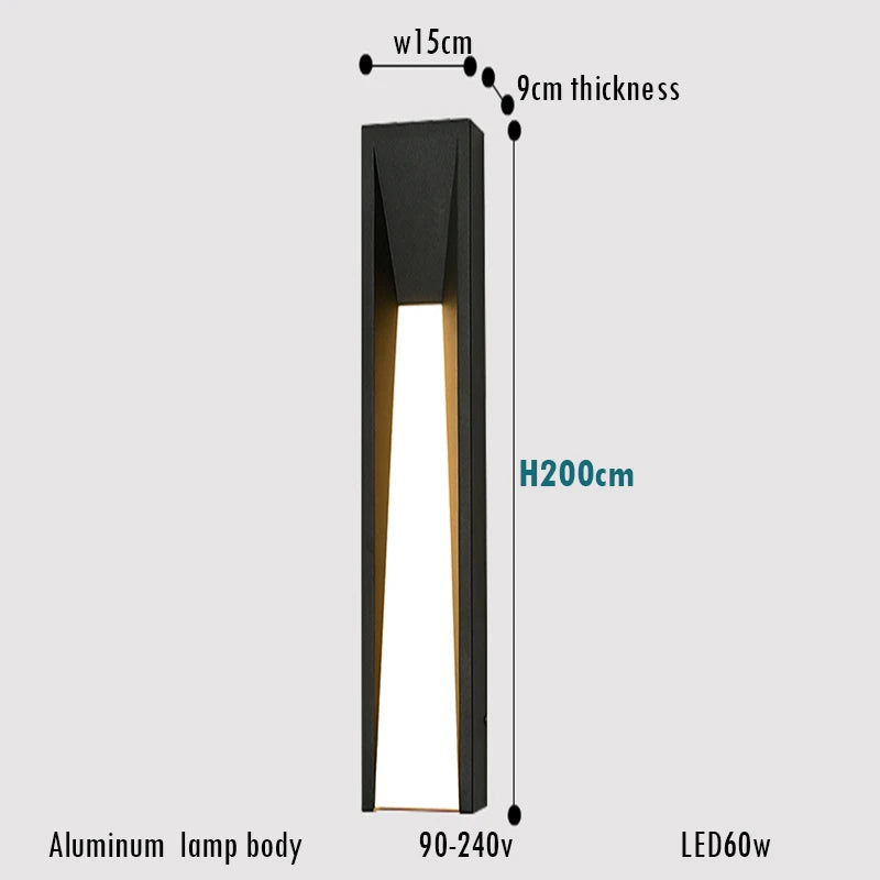 Outdoor Wall Lamp LED Black Lighting Exterior Light Fixtures AC110 220V Porch Lights Wall Mounted Garden Lamp for Patio Entryway