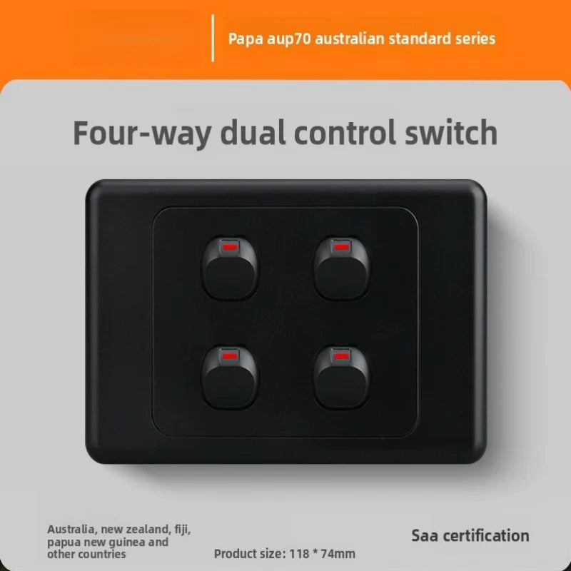 118 Type Australian Standard Socket Switch Combination Single Opening Multi Hole Socket Panel Multi Opening Multi Hole 10a/15a