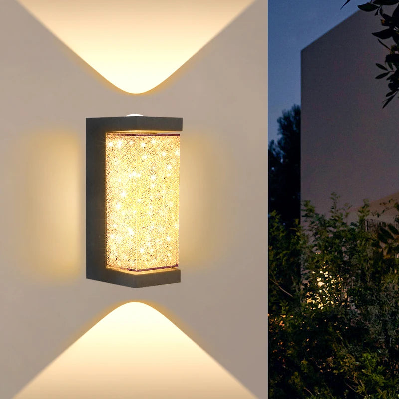 Outdoor Waterproof Wall Light European Luxury Crystal 10W LED Wall Lamp for Porch Corridor Villa Hotel Exterior Wall Lamps