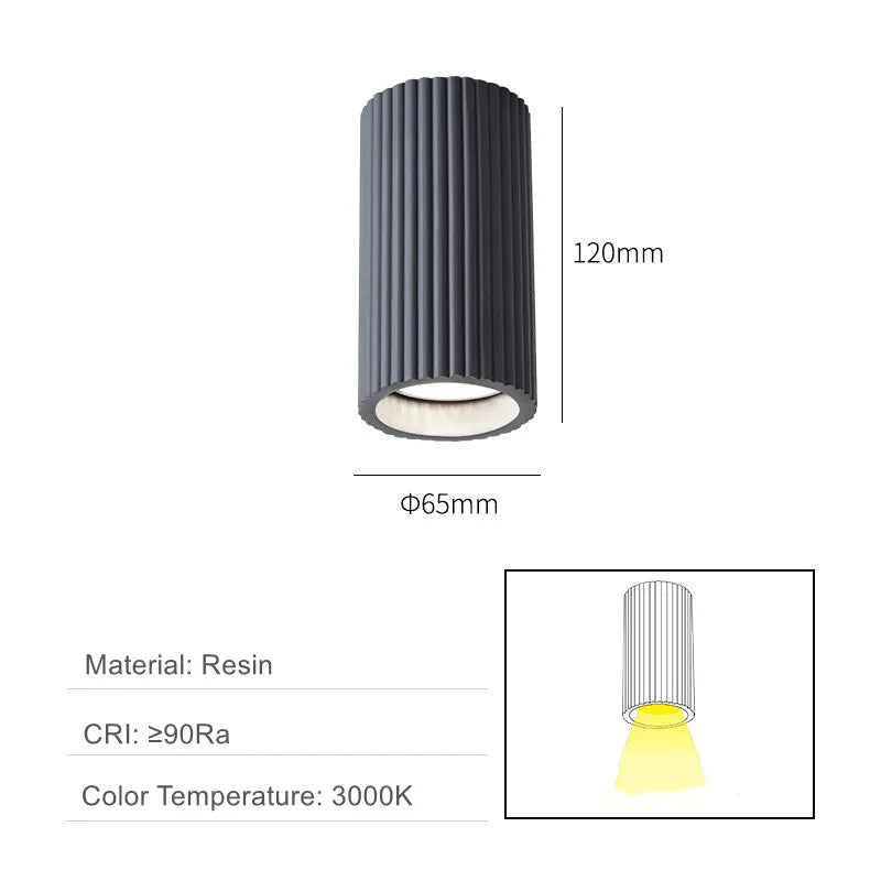 Minimalist Nordic Cylindrical Downlight Surface Mounted Resin Ceiling Lamp GU10 Grid Spotlight Corridor Living Room Home Decor