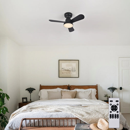 Ceiling Fans With Lights Led 3 Color 6 Speeds DC Motor Fans Remote Control Low Floor Decorative Fans
