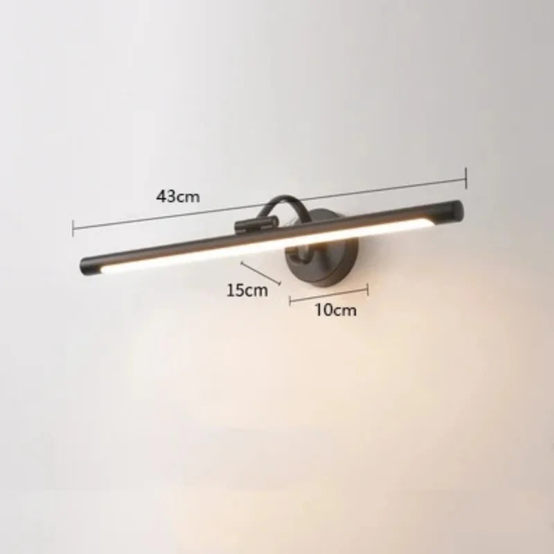 Mirror Front Light Bathroom Mirrors Cabinet Foldable Telescopic Adjustable Washbasin Shower Closet Strip LED Makeup Fill Light