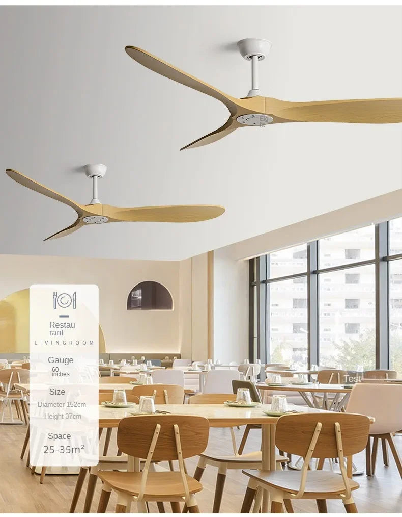 American Retro Ceiling Fan, Nordic Living Room, Dining Room, Industrial Variable Frequency Dimming Remote Control Electric Fan