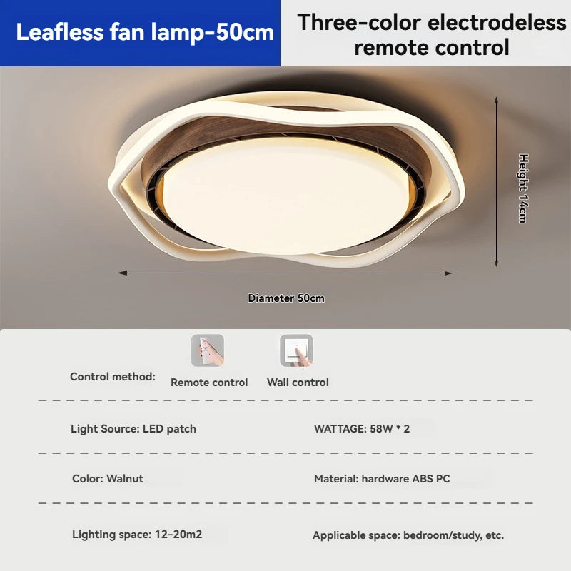 Full spectrum bladeless fan light new model, invisible and silent ceiling fan light for bedroom and master room