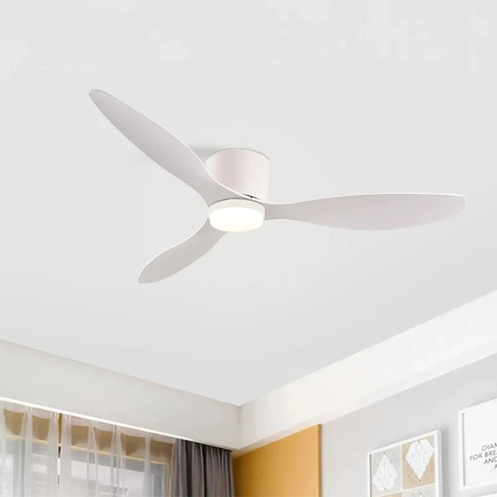 Energy Efficient Ceiling Fan Lamp Remote Control 6 Speed Levels LED 3-color Light Office Home Modern 52" Ceiling Fan with Light