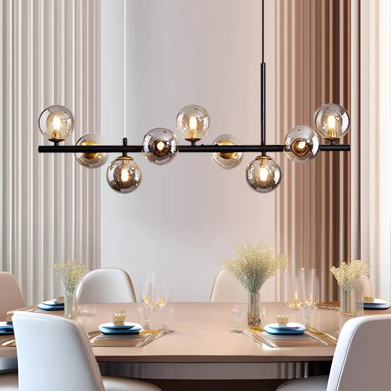 Modern Glass Pendant Lights Black Gold For Living Room Kitchen Restaurant Hotel Bar Front Desk Decor Hanging Lighting Fixture