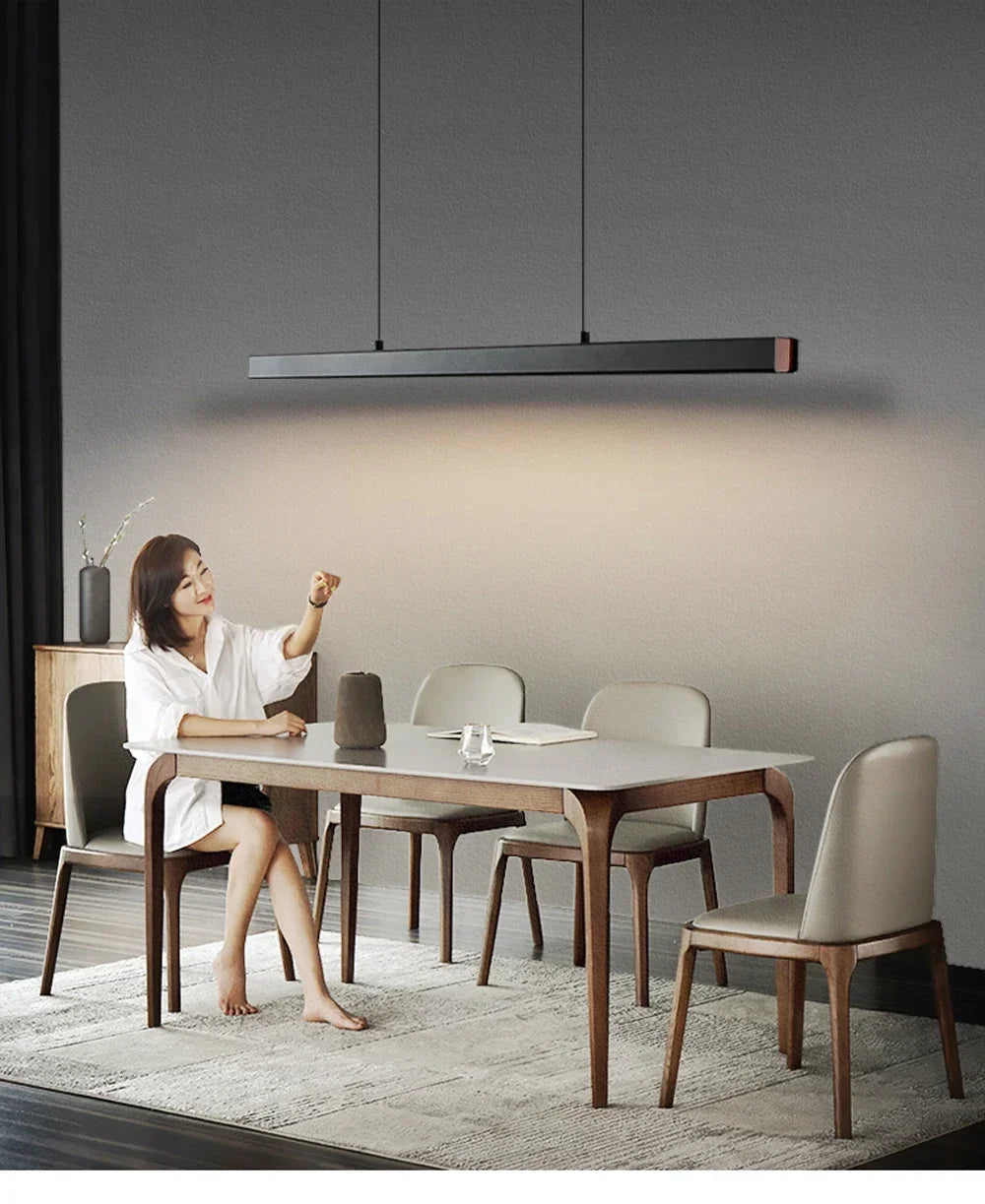 Modern LED Pendant Light For Living Dining Room Restaurant Office Long Simple Chandelier Home Deco Lighting Fixture Hanging Lamp