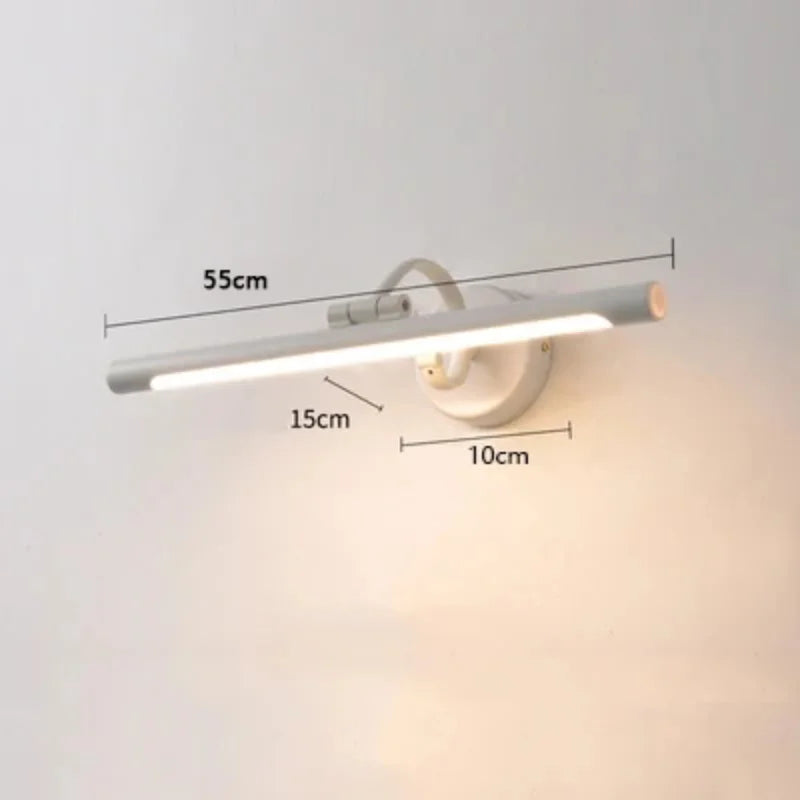 Mirror Front Light Bathroom Mirrors Cabinet Foldable Telescopic Adjustable Washbasin Shower Closet Strip LED Makeup Fill Light