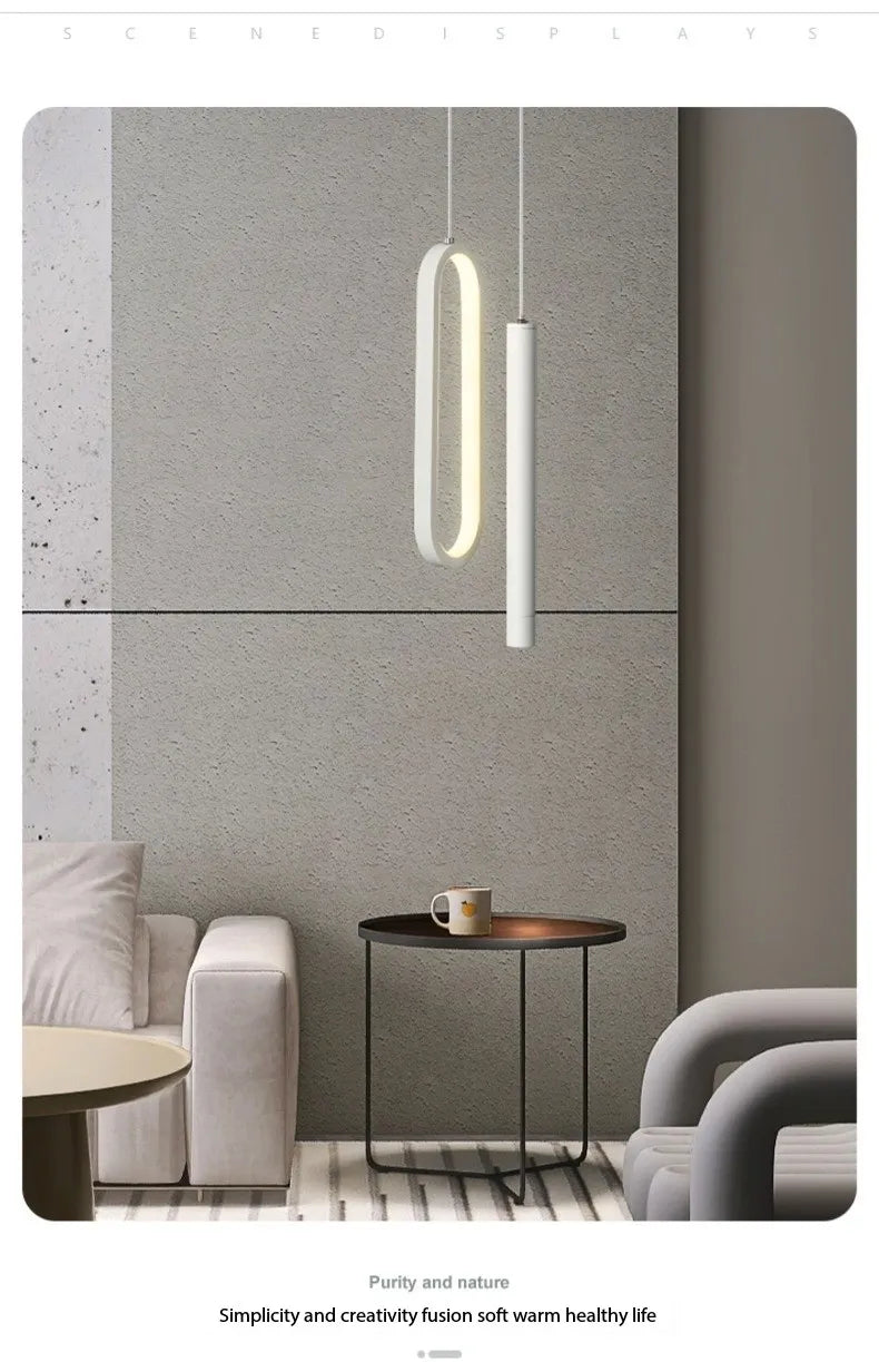 Nordic Lustre Minimalist LED Chandelier Pendant Lights Living Bedroom Bedside Long Line Lights suspensions luminaire Home lamps