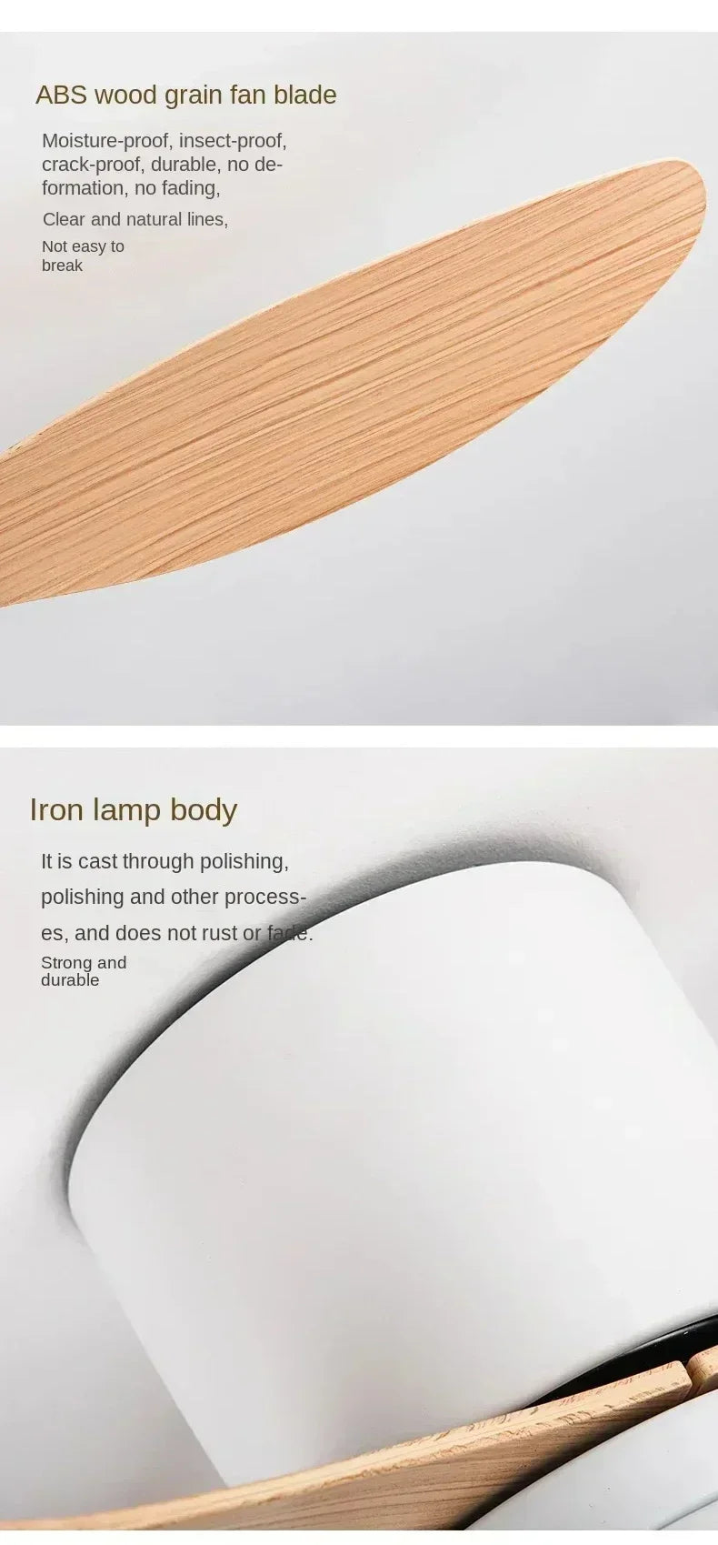 Modern Ceiling Fan, LED Light, DC Motor, High Air Volume Remote Control, Kitchen, Bedroom, Dining Room, Terrace, Pendant Light