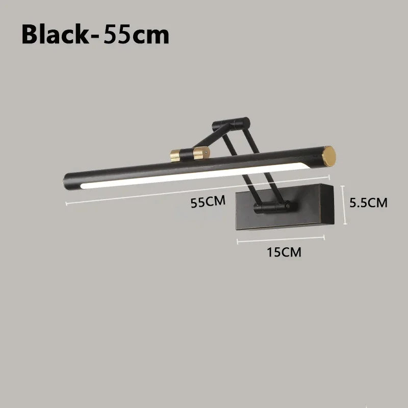 Mirror Front Light Bathroom Mirrors Cabinet Foldable Telescopic Adjustable Washbasin Shower Closet Strip LED Makeup Fill Light