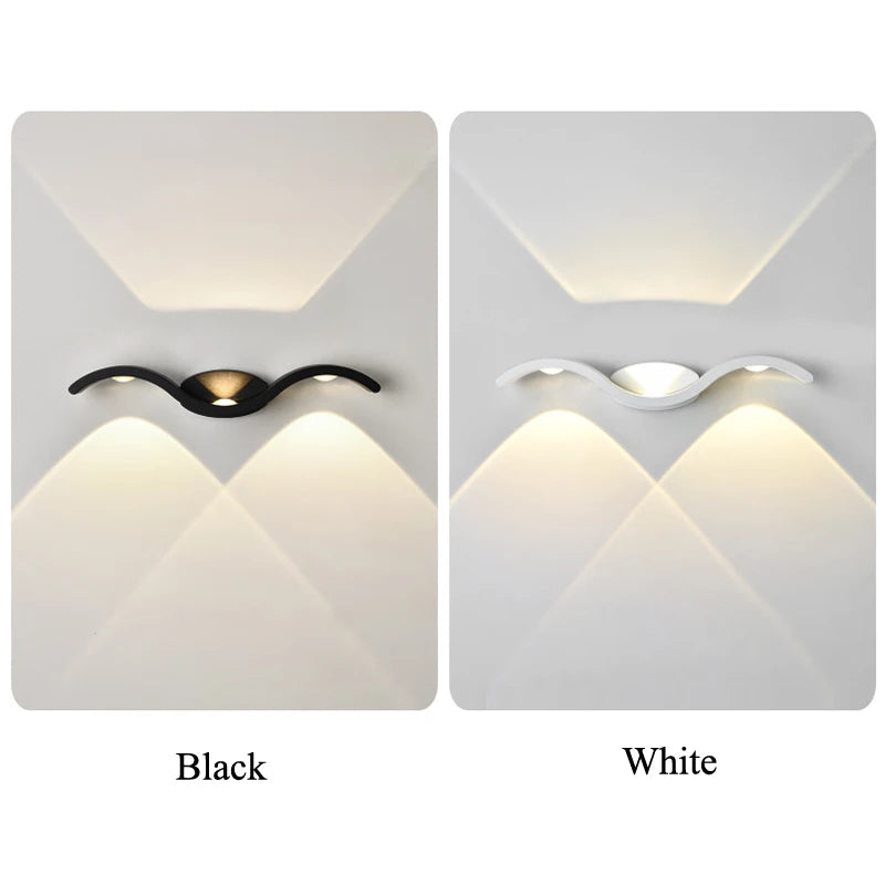 Nordic Style Outdoor Waterproof IP65 9W LED Wall Lamp White Black Wall Light For Corridor Aisle Porch Lamp Sconce
