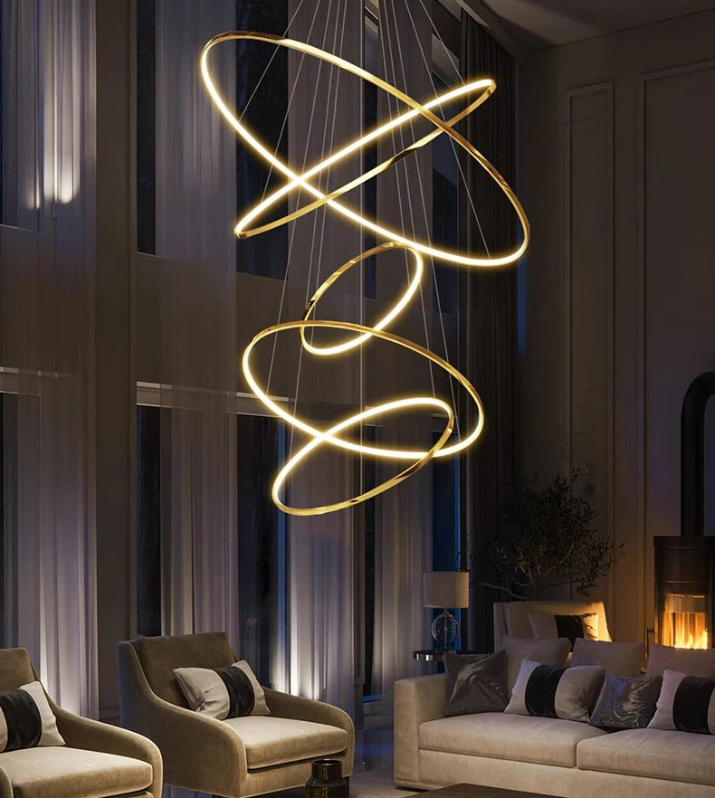 Modern home decor led lights pendant light lamps forstaircase Chandeliers for living room hanging light indoor lighting