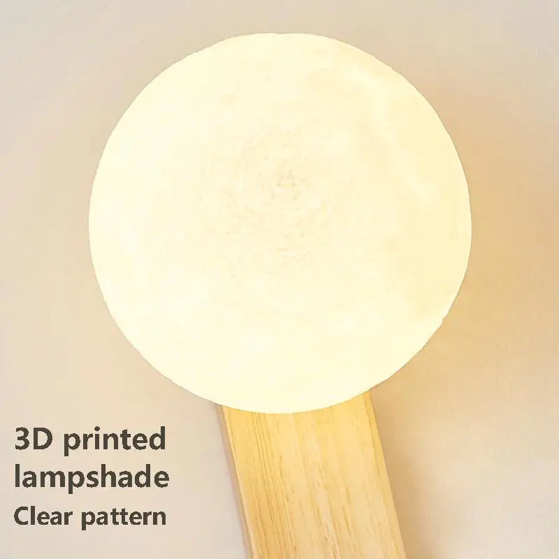 Nordic Cream Wind Wood Wall Lamp Log Bedroom Bedside Reading Lamp Rotatable Spotlight Living Room Ball Wall Sconce Home Decor